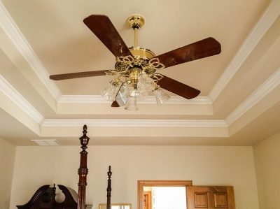 four-bladed ceiling fan with lights